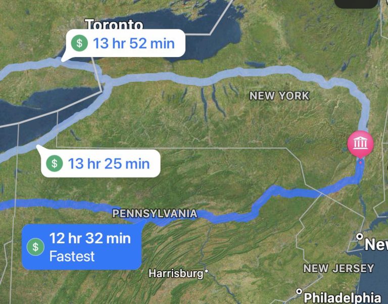 How Far is Pennsylvania from New York by Car
