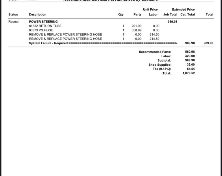How Much is It to Fix Power Steering