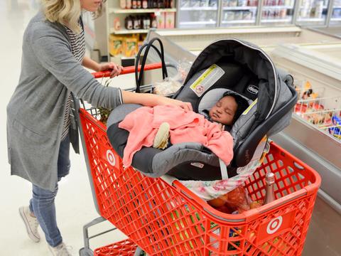 How to Put Car Seat on Grocery Cart