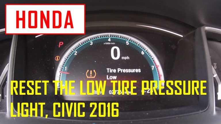 How to Reset Low Tire Pressure on Honda Civic