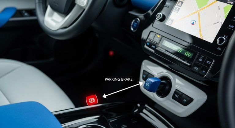 Where is Parking Brake on Prius